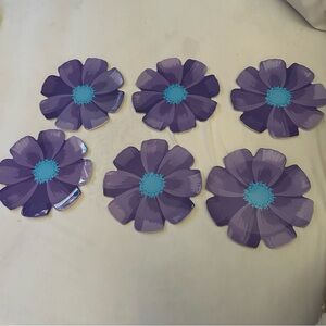 Precidio Plates Purple Floral Melamine 8”